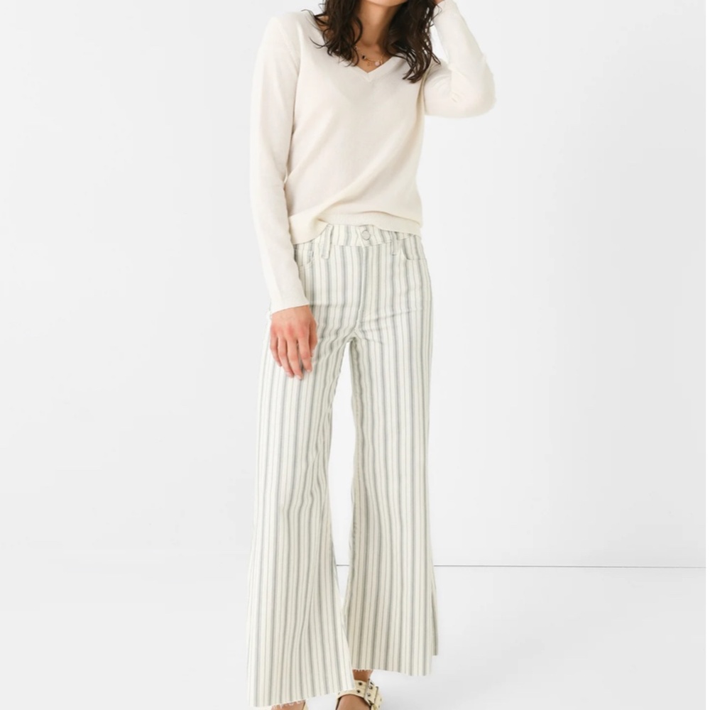 FRAME Le Palazzo Crop Jeans – Stripe – Size 31 – EUC